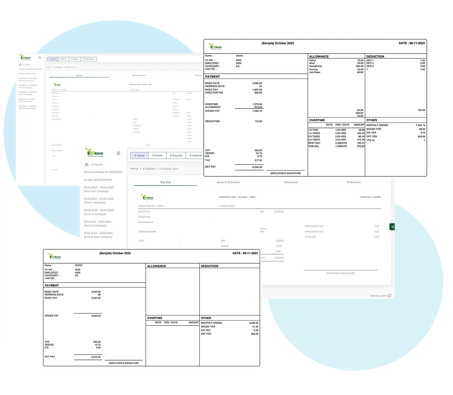 Ecoleave electronic payslip formats